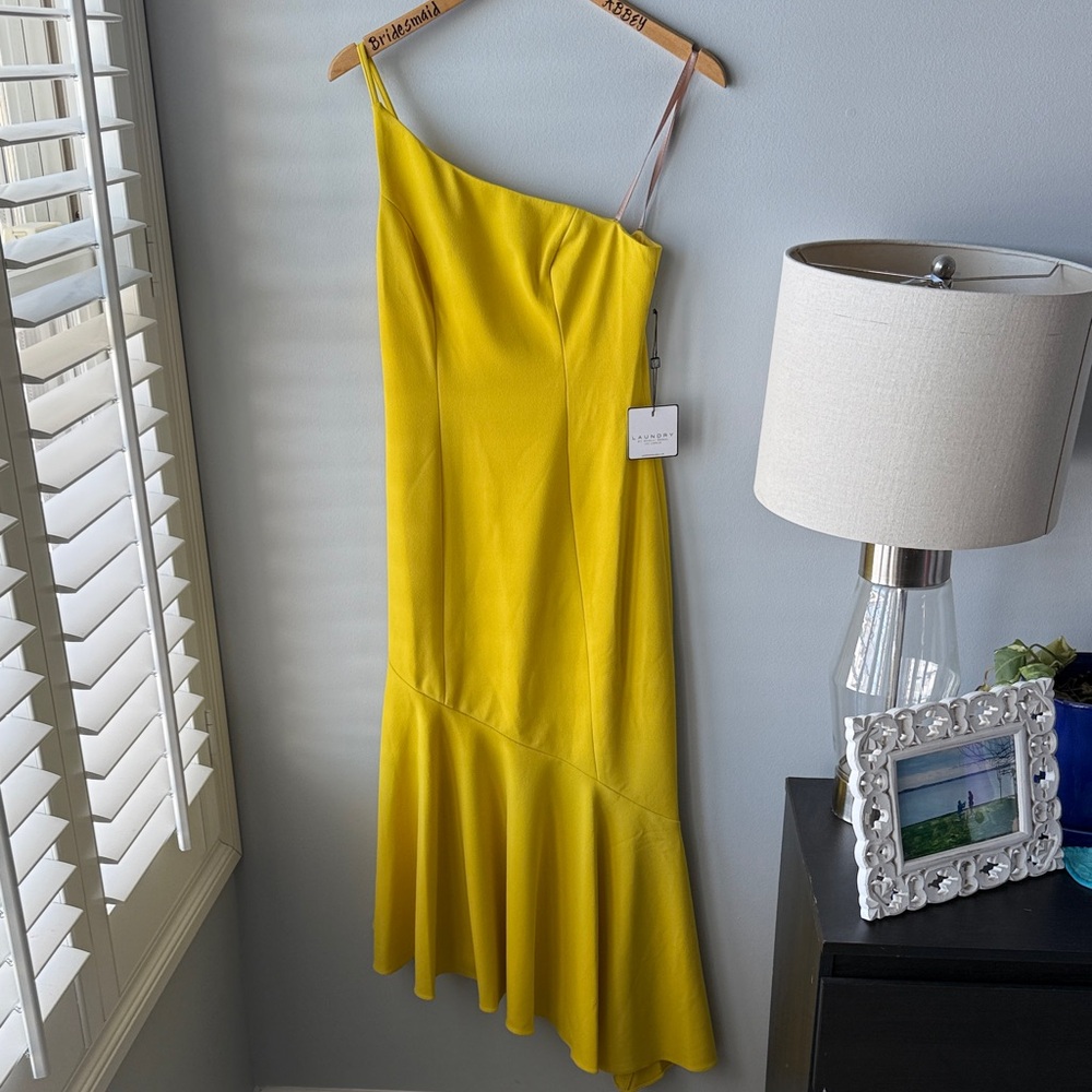 Laundry by Shelli Segal NEW Women's Asymmetrical One-Shoulder Midi Dress NWT